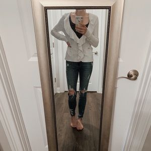 White House Black Market white cardigan sweater